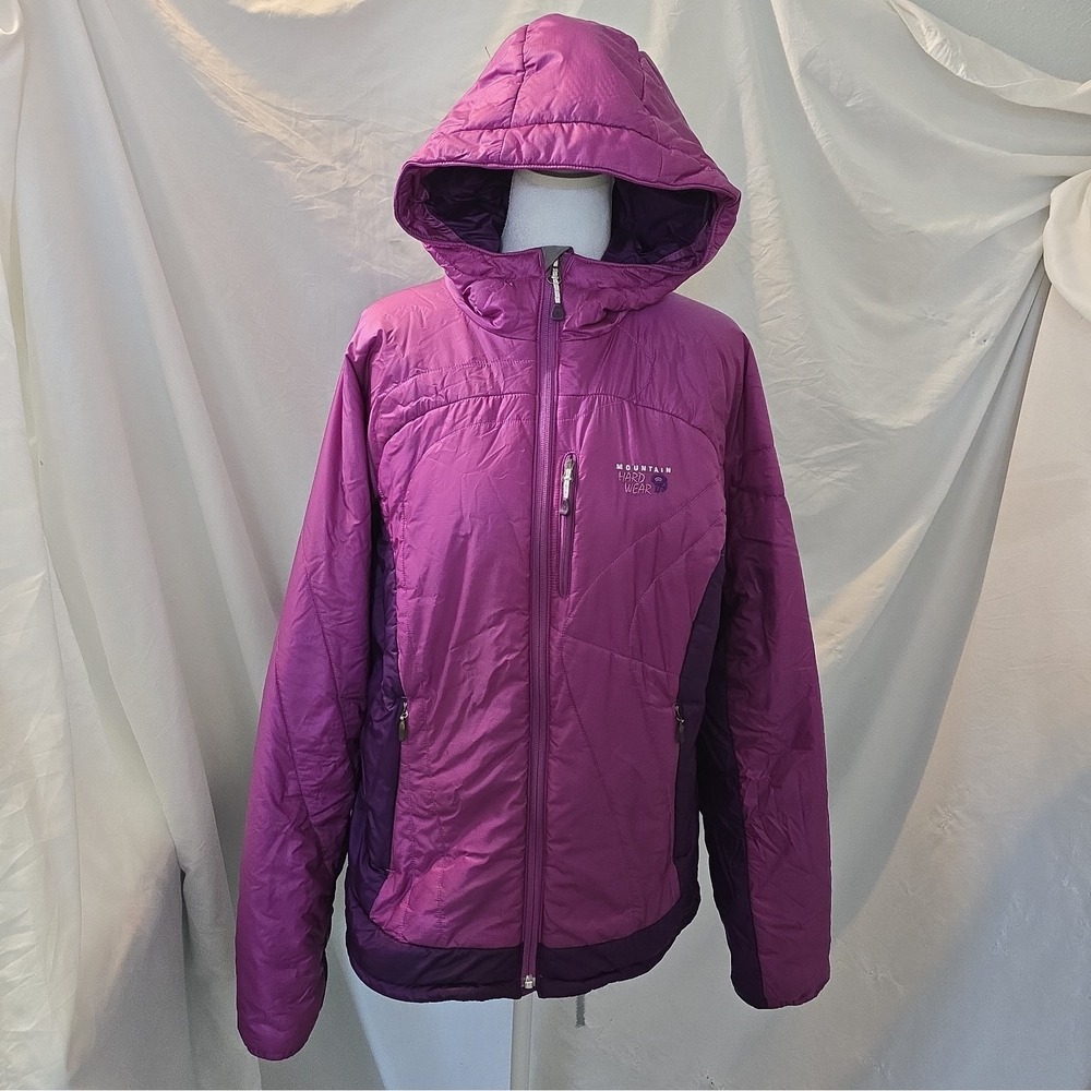 Mountain Hardwear Women's Hooded Quilted Puffer Jacket Size L Purple Magenta